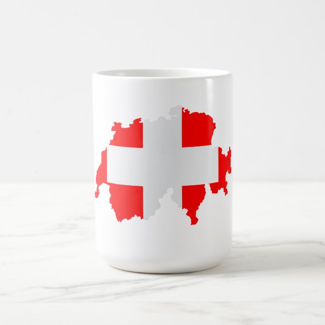 Taza De Café Bandera de mapa de Suiza (Centro)