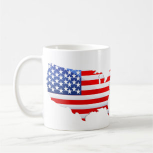 Taza De Café Bandera de mapa patriótico de Estados Unidos