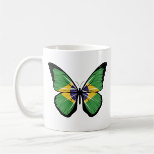 Taza De Café Bandera de Mariposa de Brasil