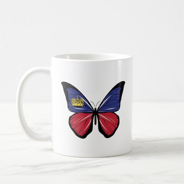 Taza De Café Bandera de mariposa de Liechtenstein (Izquierda)