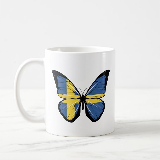 Taza De Café Bandera de mariposa de Suecia (Izquierda)