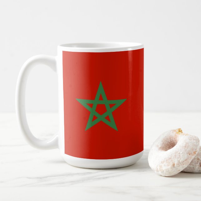 Taza De Café Bandera de Marruecos (Con donut)