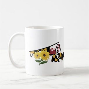 Taza De Café Bandera de Maryland con flor de Estado y Susan de 