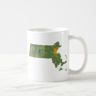 Taza De Café Bandera de Massachusetts + taquilla de mapas