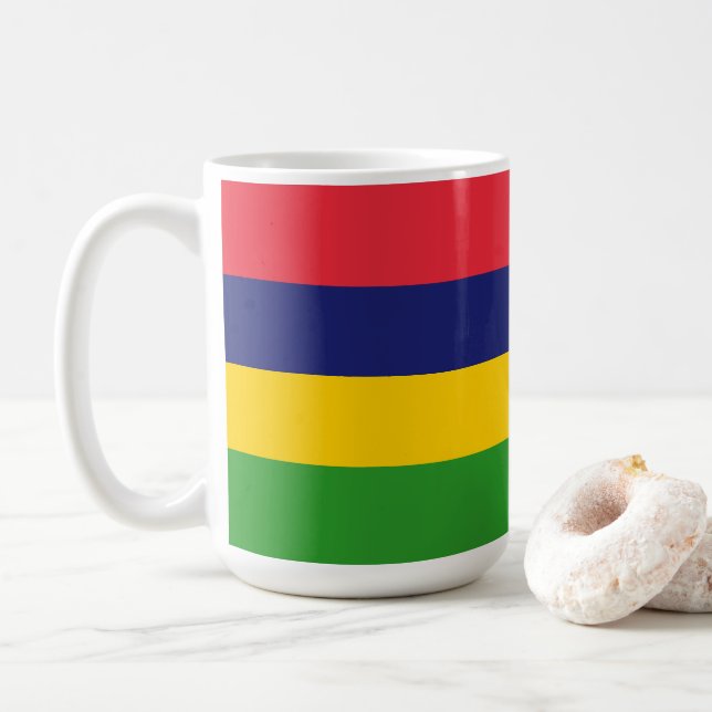 Taza De Café Bandera de Mauricio (Con donut)