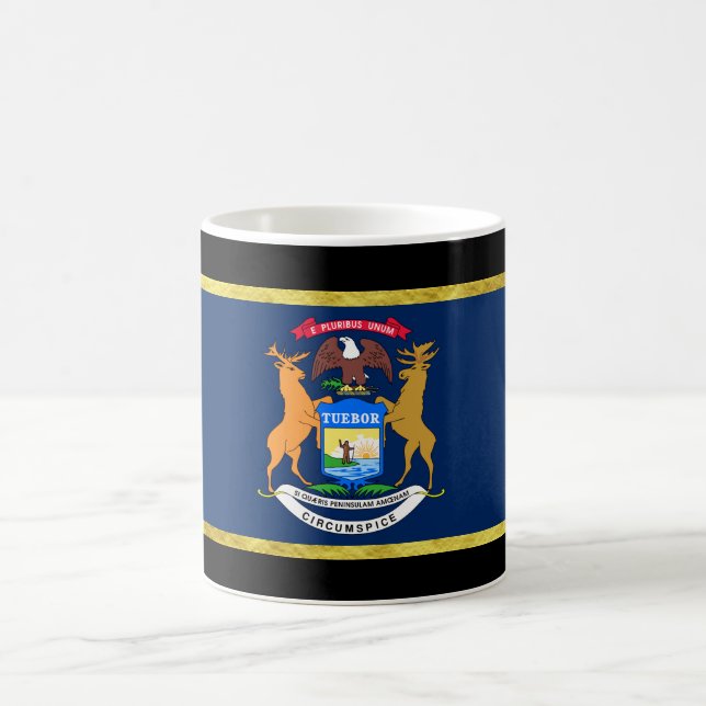 Taza De Café Bandera de Michigan (Centro)