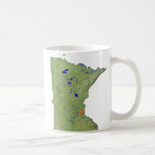 Taza De Café Bandera de Minnesotan + taquilla de mapas