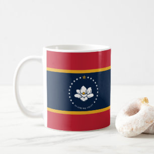 Taza De Café Bandera de Mississippi - Nueva bandera de Magnolia