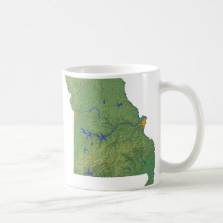 Taza De Café Bandera de Misuria + Mapa Mug