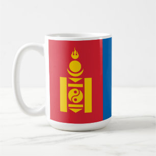 Taza De Café Bandera de Mongolia Símbolo Soyombo Mongoles