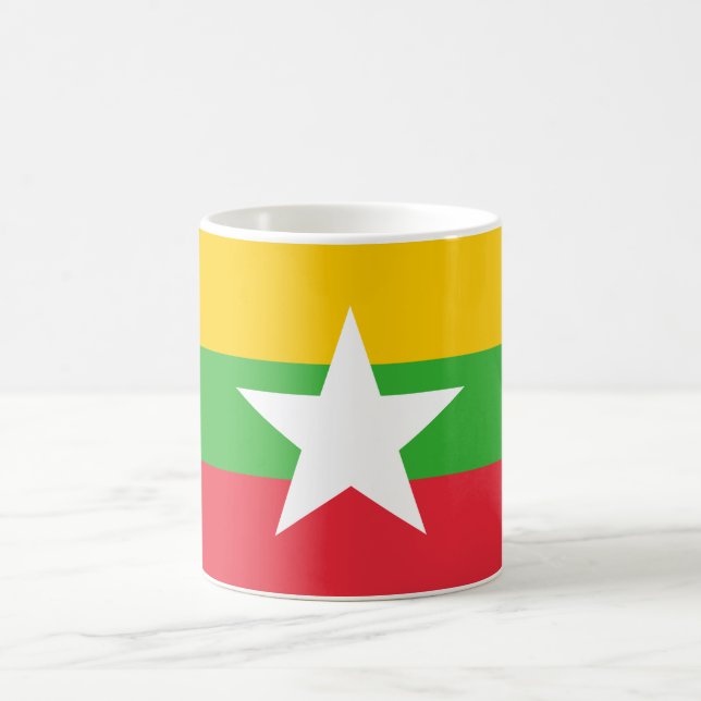 Taza De Café Bandera de Myanmar (Centro)