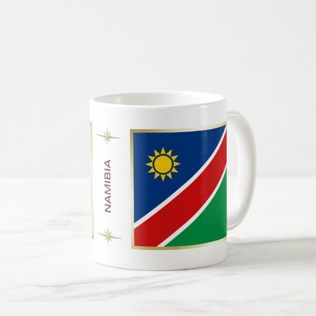 Taza De Café Bandera de Namibia + mapa de mapas (Anverso derecho)