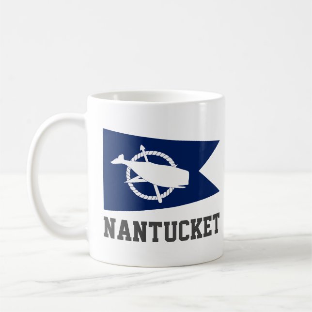 Taza De Café Bandera de Nantucket, Massachusetts (Izquierda)