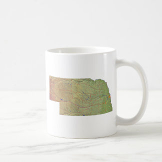 Taza De Café Bandera de Nebraskan + Mapa