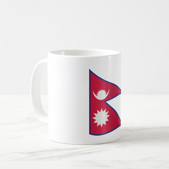 Taza De Café Bandera de Nepal (Anverso izquierdo)