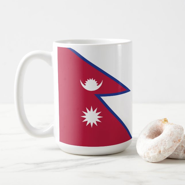 Taza De Café Bandera de Nepal (Con donut)