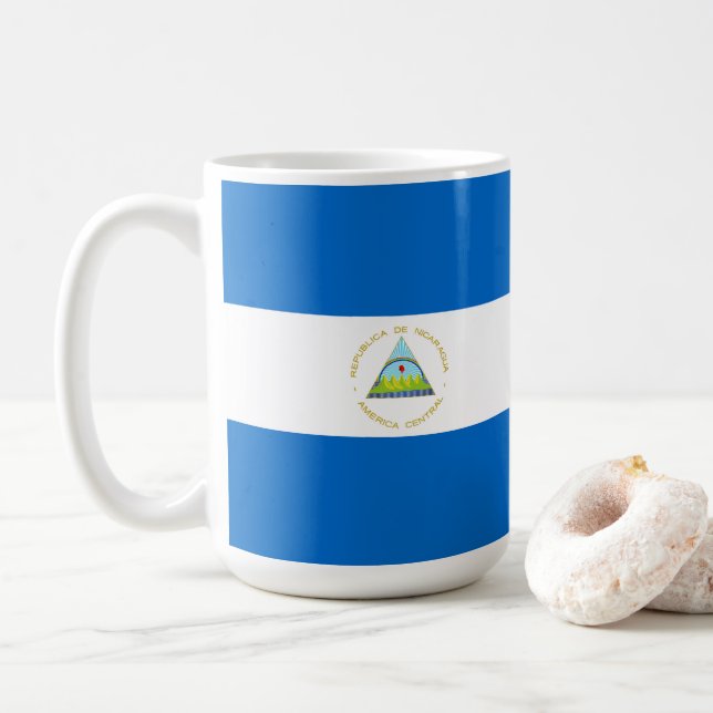 Taza De Café Bandera de Nicaragua (Con donut)