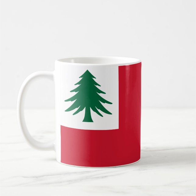 Taza De Café Bandera de Nueva Inglaterra (sólo pino) - no ofici (Izquierda)