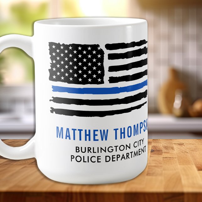 Taza De Café Bandera de Oficial de Policía Personalizada Línea  (Subido por el creador)
