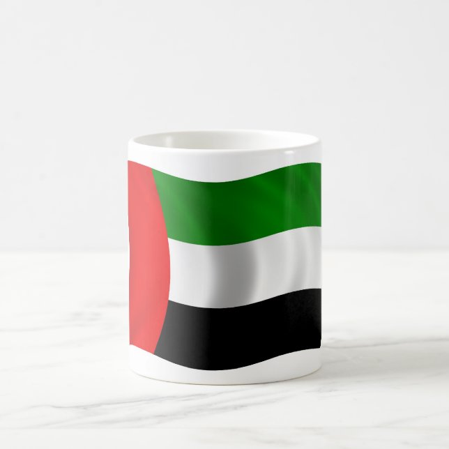 Taza De Café Bandera de ondeo de Emiratos Árabes Unidos (Centro)