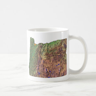 Taza De Café Bandera de Oregón + Mapa Mug