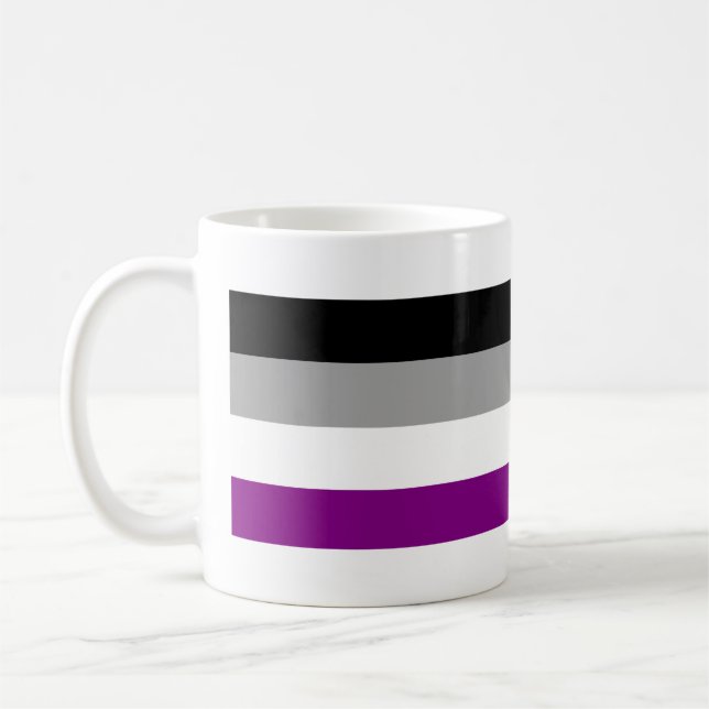 Taza De Café Bandera de Orgullo Asexual (Izquierda)