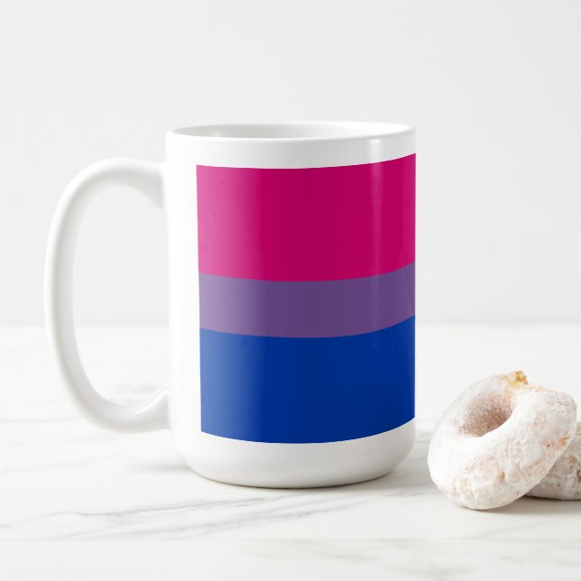 Taza De Café Bandera de orgullo bisexual (Con donut)