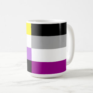 Taza De Café Bandera de orgullo dual asexual no binario