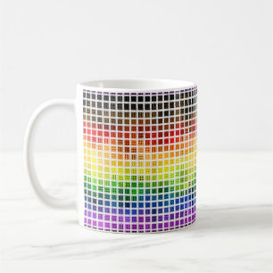 Taza De Café Bandera de orgullo gay arcoíris colorida a cuadros