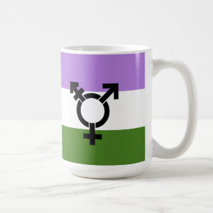 Taza De Café Bandera de orgullo genderqueer