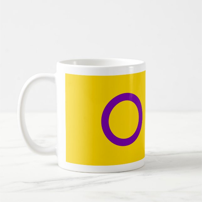 Taza De Café Bandera de orgullo intersexual (Izquierda)