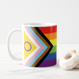 Taza De Café Bandera de orgullo intersexual de SlipperyJoe's fo