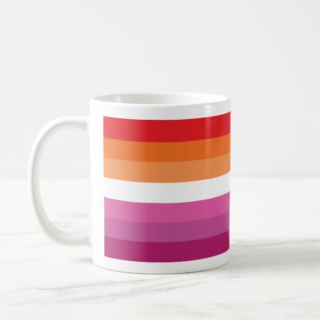 Taza De Café Bandera de orgullo lésbico (Izquierda)