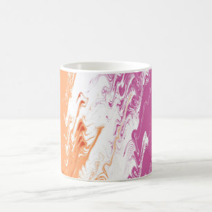 Taza De Café Bandera de orgullo lésbico abstracto trippy groovy