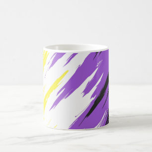 Taza De Café Bandera de orgullo no binario abstracta    
