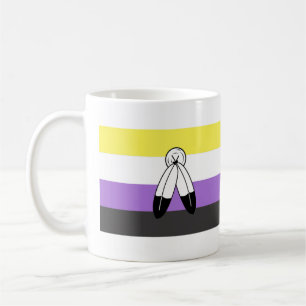Taza De Café Bandera de orgullo no binario de dos espíritus