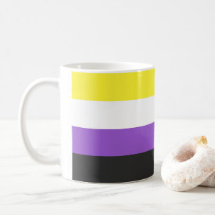 Taza De Café Bandera de orgullo no binario de SlipperyJoe's ama