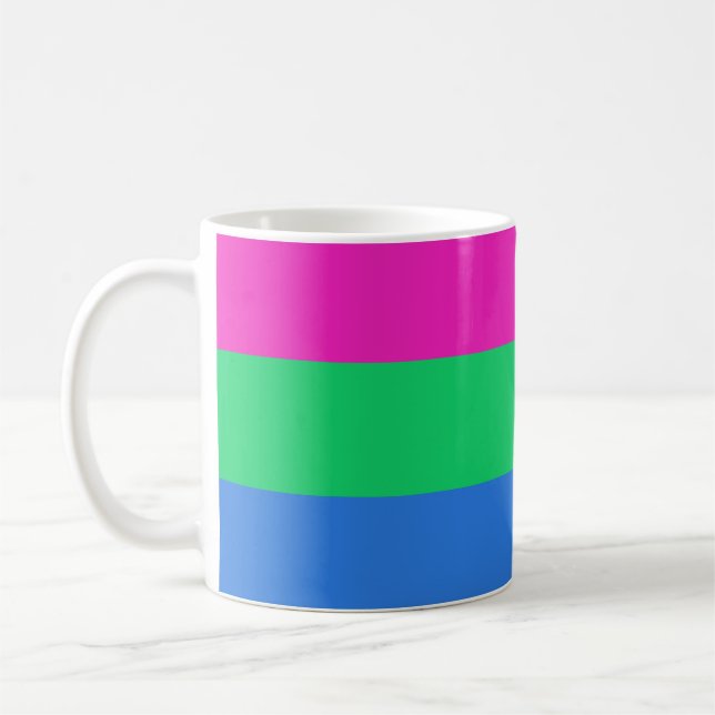 Taza De Café Bandera de Orgullo Polisexual (Izquierda)