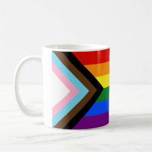 Taza De Café Bandera de orgullo progresista de SlipperyJoe's se