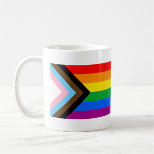 Taza De Café Bandera de Orgullo Progresista LGBTQ+