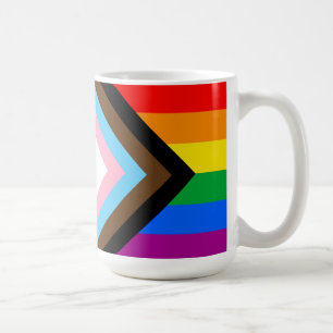 Taza De Café Bandera de Orgullo Progresista LGBTQ+