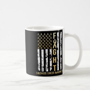 Taza De Café Bandera De Oro De Ee.Uu. Conciencia Sobre El Cánce