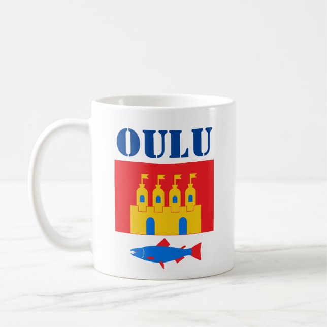 Taza De Café Bandera de Oulu, Finlandia (Izquierda)