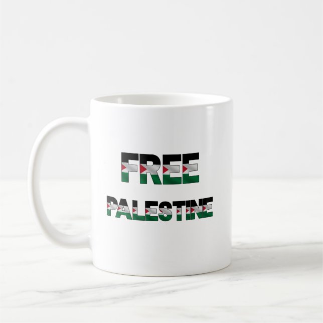 Taza De Café Bandera de Palestina Libre declara la libertad del (Izquierda)