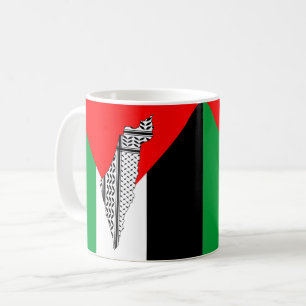 Taza De Café Bandera de Palestina y mapa con el modelo de Keffi
