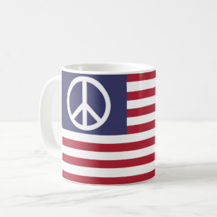 Taza De Café Bandera de Paz de Estados Unidos