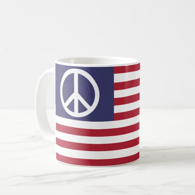 Taza De Café Bandera de Paz de Estados Unidos (Anverso izquierdo)