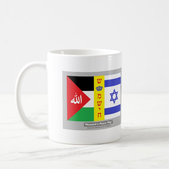 Taza De Café Bandera de paz del Mesías (Izquierda)