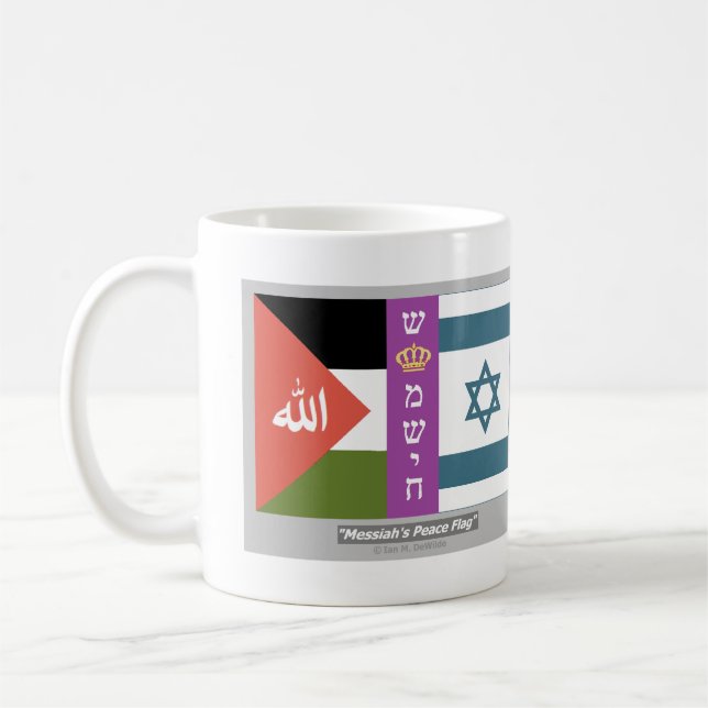Taza De Café Bandera de paz del Mesías (Izquierda)
