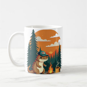 Taza De Café Bandera de Pennant Vintage Axolotl de Camping Retr